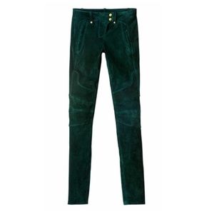 Balmain x H&M Green Leather Trousers